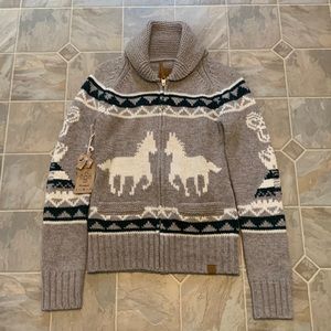 TNA lambswool sweater rate horse pattern new